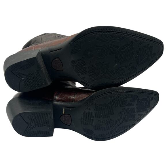 Ariat Gator Croc Embossed Slouch Cowboy Western Boots Size 7 - Picture 6 of 9